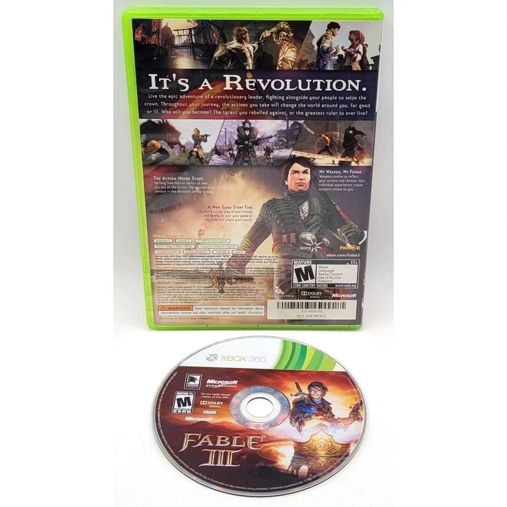 Fable III 3 (Microsoft Xbox‎ 360, 2010) NOT FOR RESALE